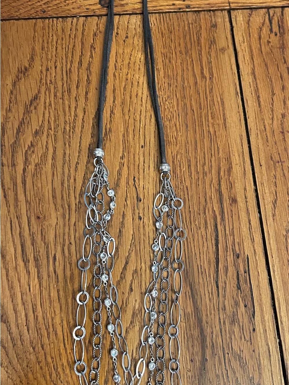 Silpada Silver Multi-Chain Necklace with Black Cord